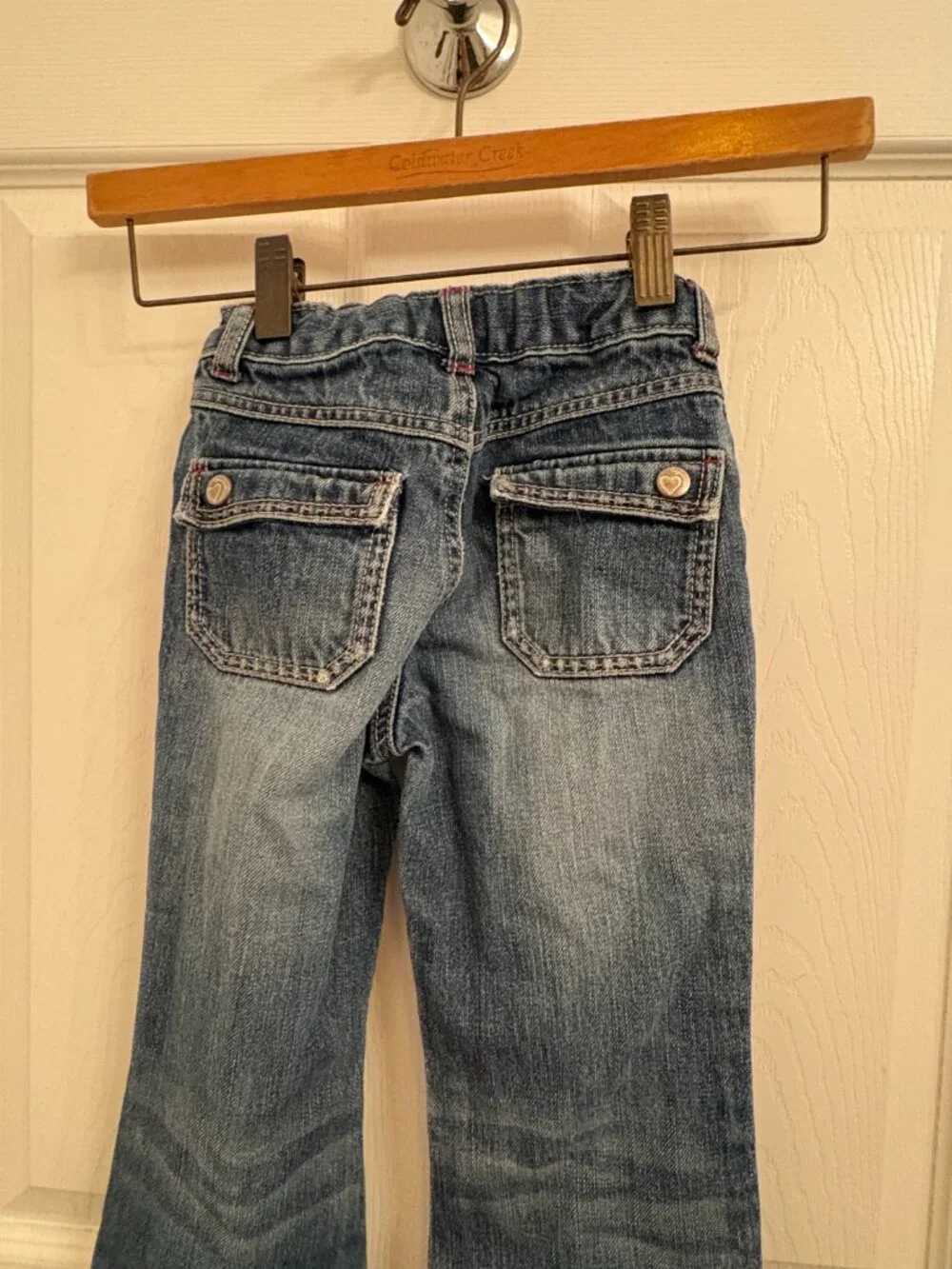 Gymboree Alpine Sweetie Flare Jeans Embroidered Hearts size 7 Slim